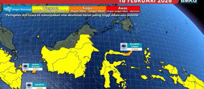 BMKG Prediksi Hujan Lebat di Indonesia Hingga Akhir Februari